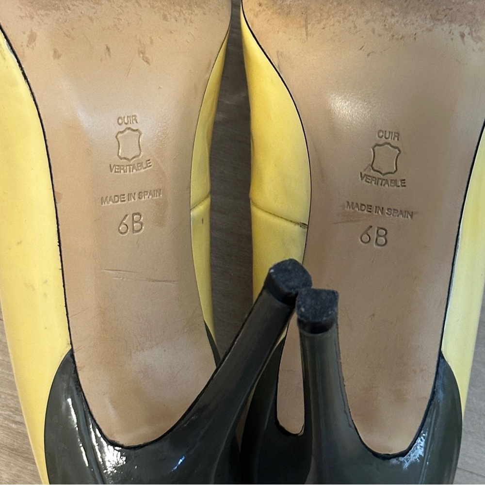 Charles David Designed by Nathalie M Pumps Yellow Charcoal Grey Size 6B - Picture 9 of 10